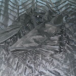 SHEIN Black Fringe Detail Jacket